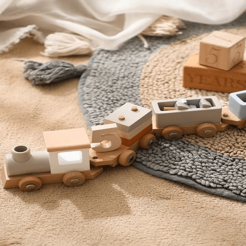 Wooden Montessori Train Set - Baby Mango