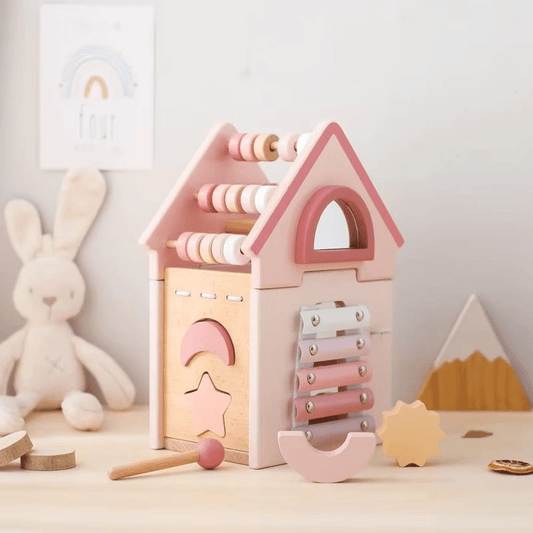 5 In 1 Wooden House Cognitive Baby Educational Toy - Baby Mango