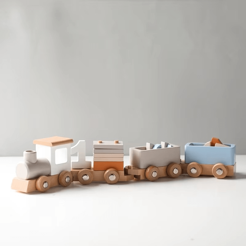 Wooden Montessori Train Set - Baby Mango