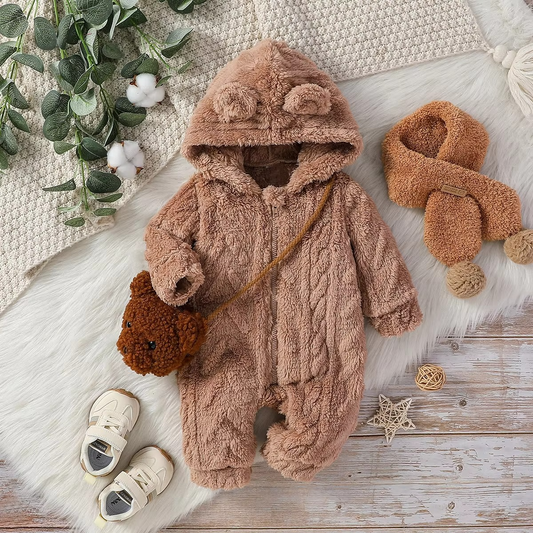 Cuddle Cub Teddy Fleece Romper - Baby Mango